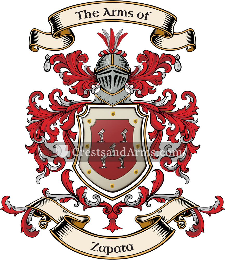 The Zapata coat of arms, drawn from the recorded blazon