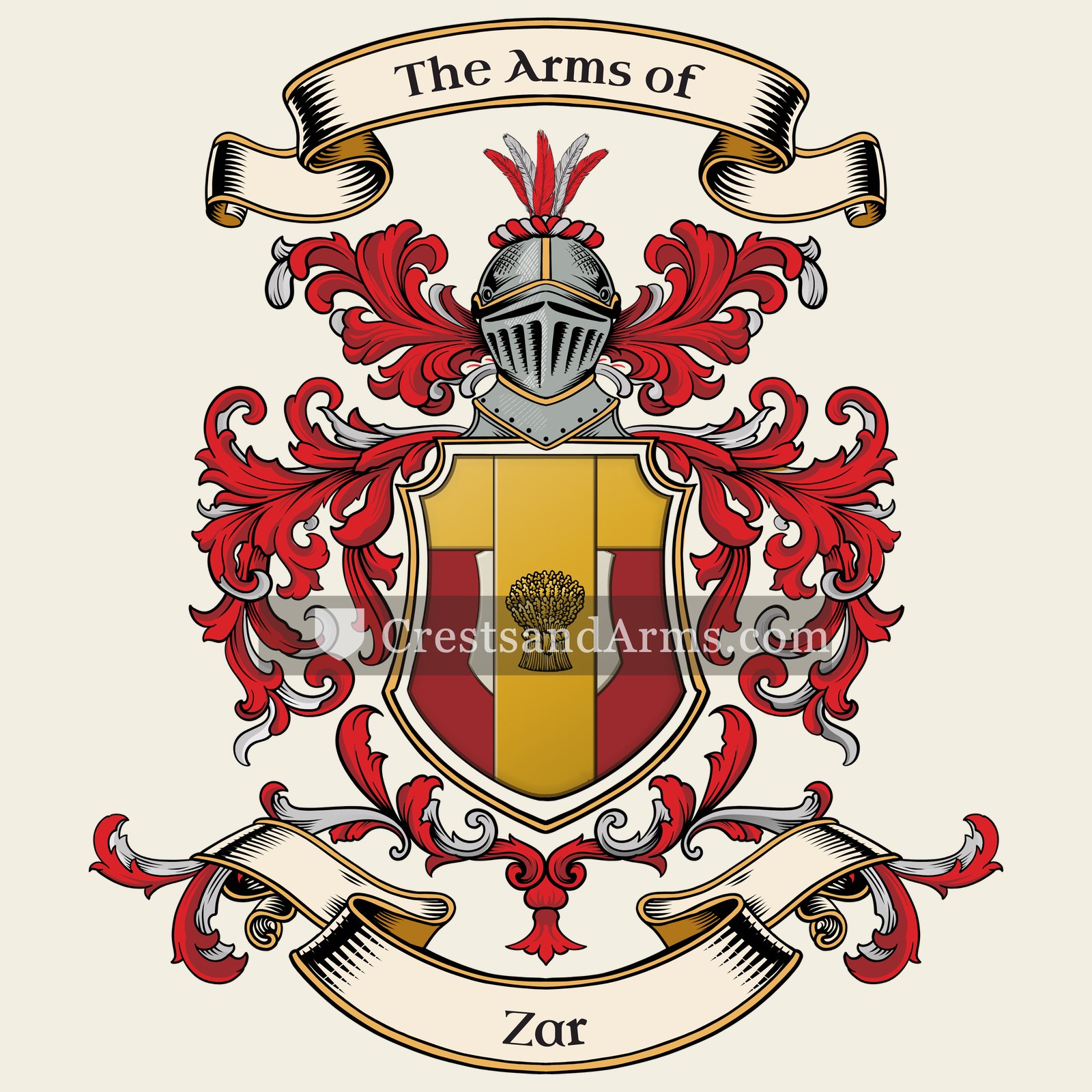 The Zar coat of arms, drawn from the recorded blazon