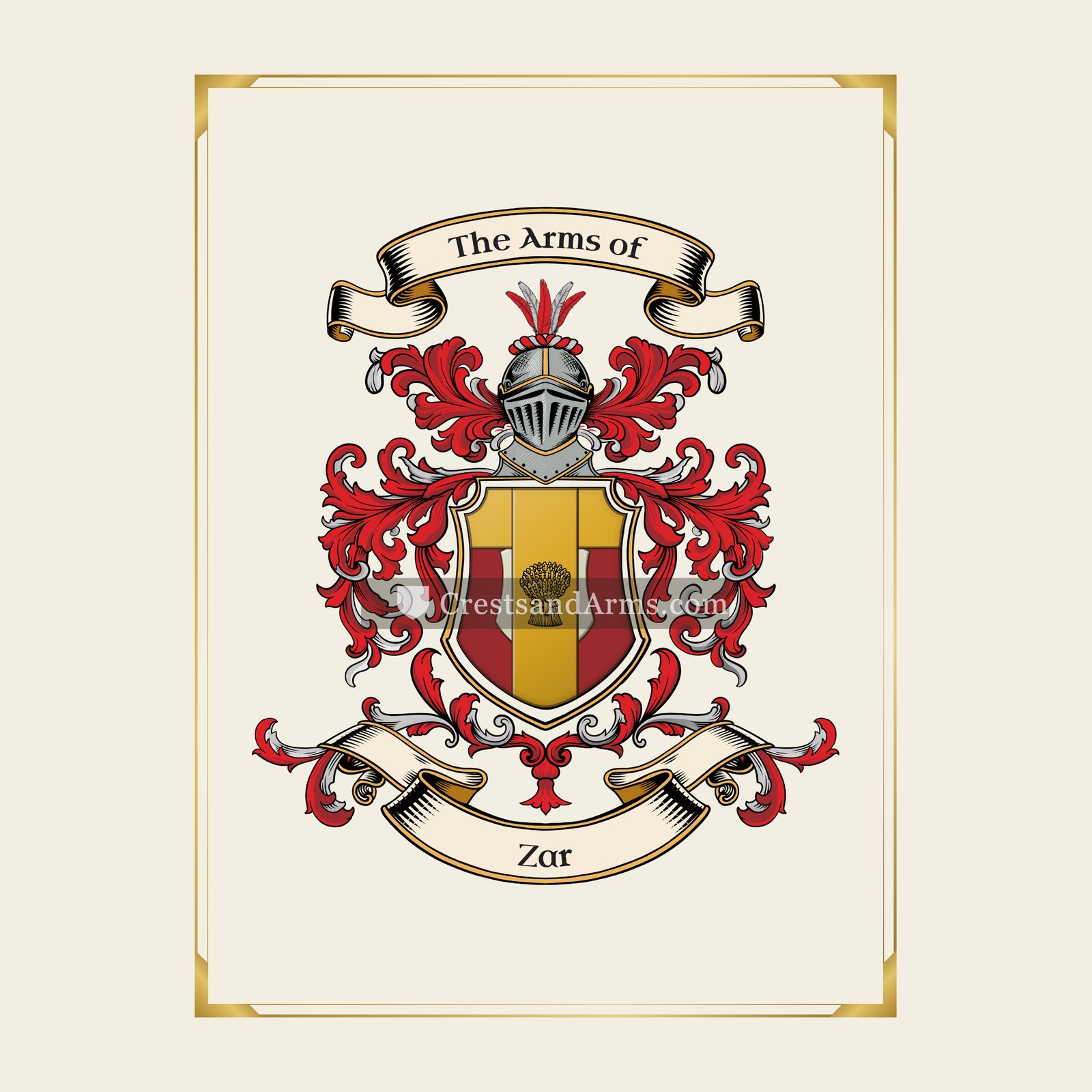 With gold border
