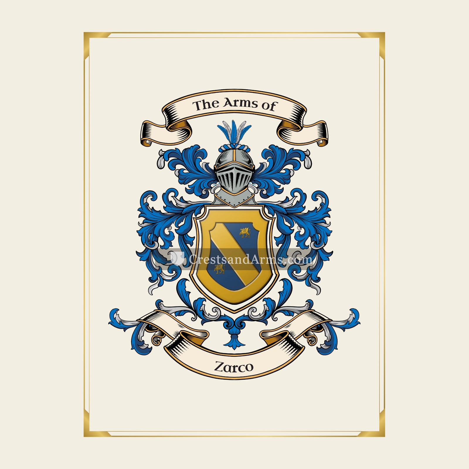 With gold border
