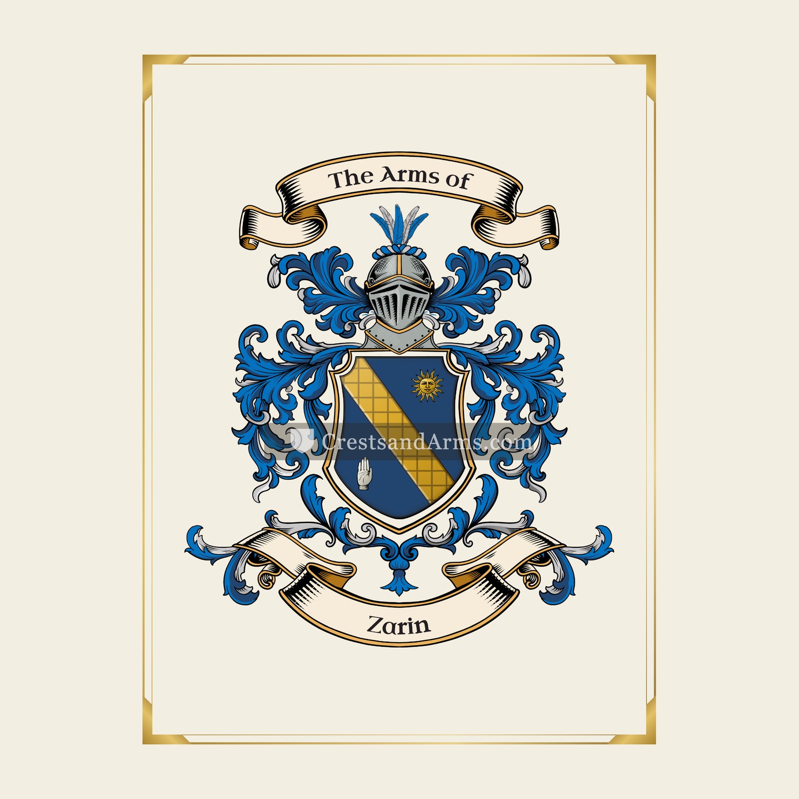 With gold border