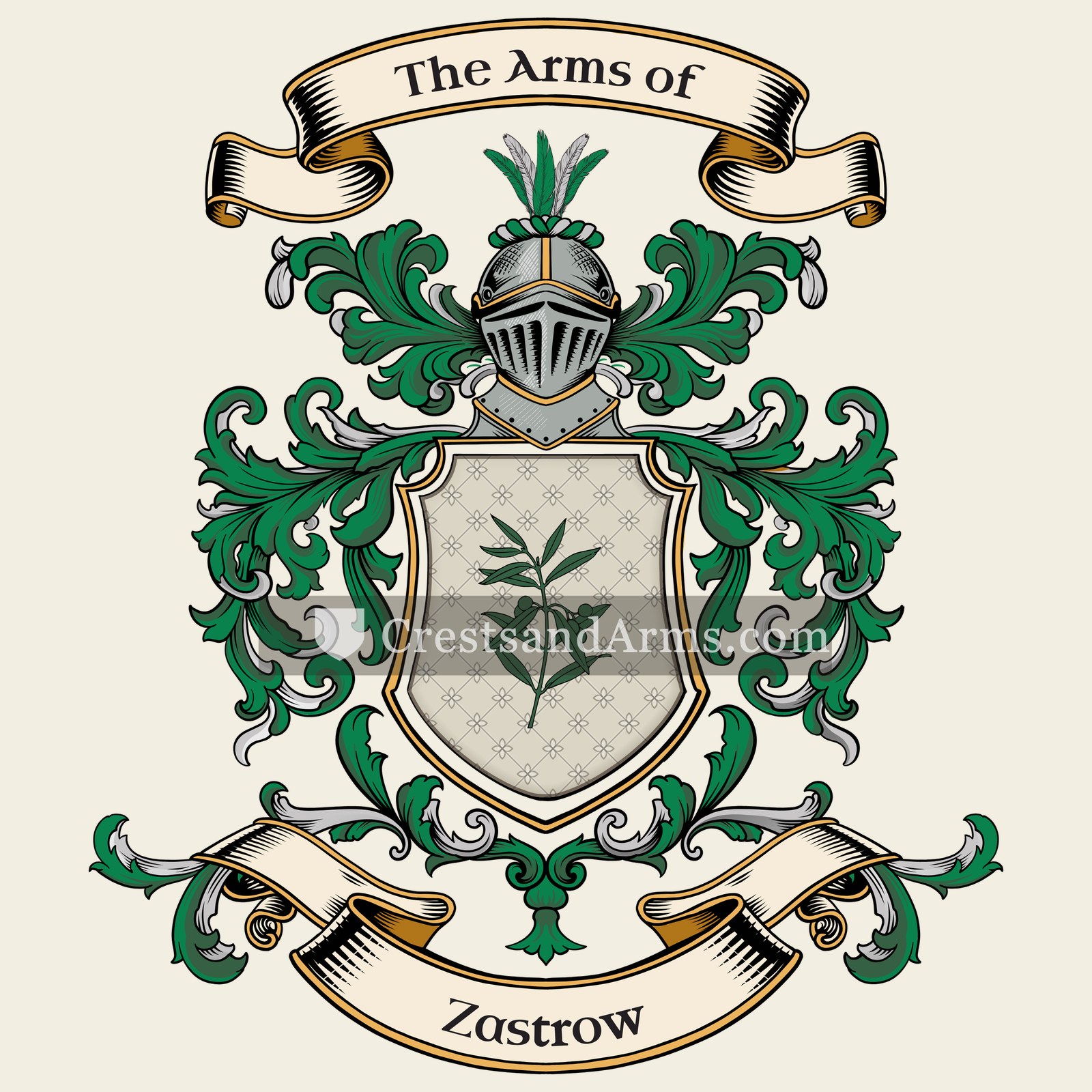 The Zastrow coat of arms, drawn from the recorded blazon