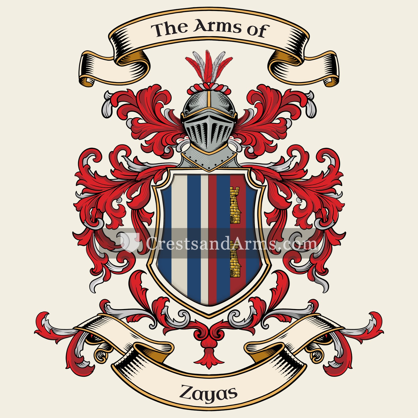 The Zayas coat of arms, drawn from the recorded blazon