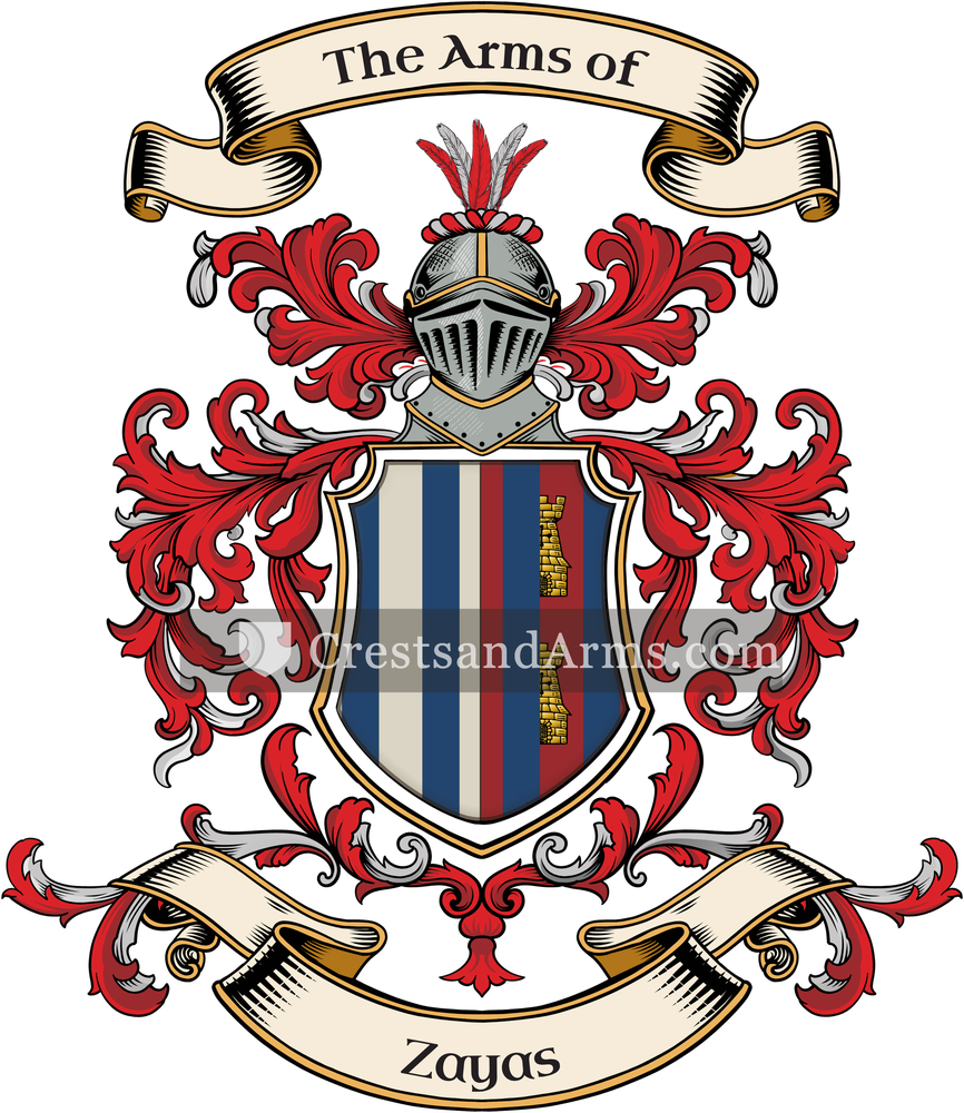 The Zayas coat of arms, drawn from the recorded blazon