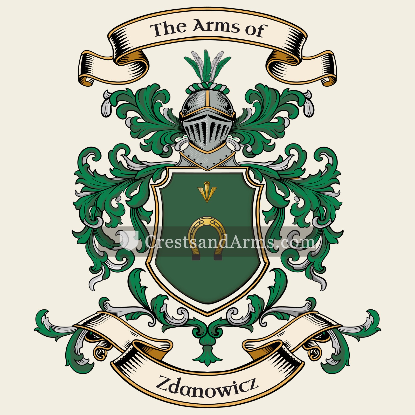 The Zdanowicz coat of arms, drawn from the recorded blazon