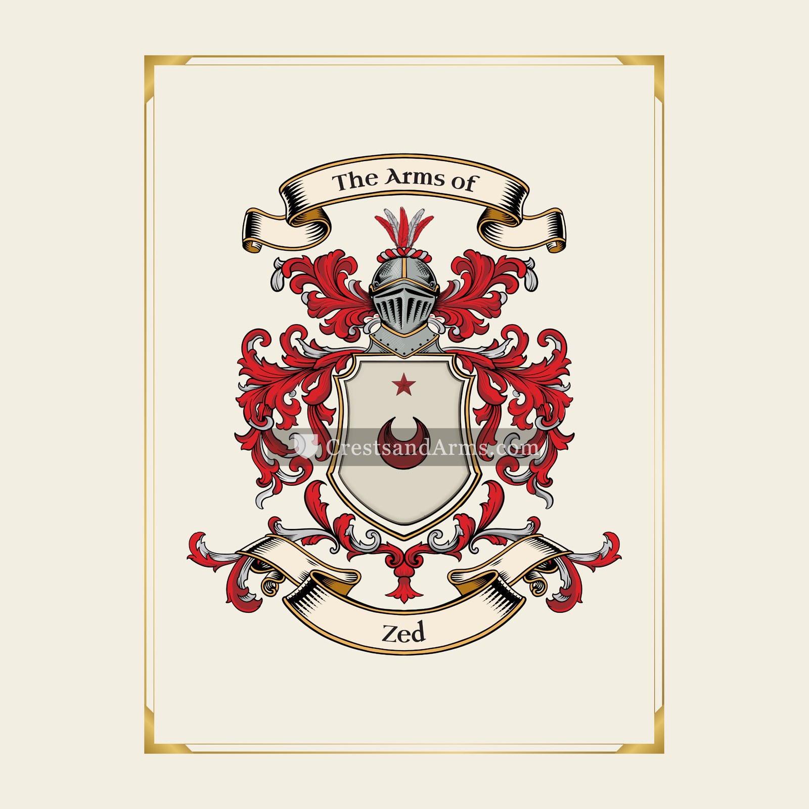 With gold border