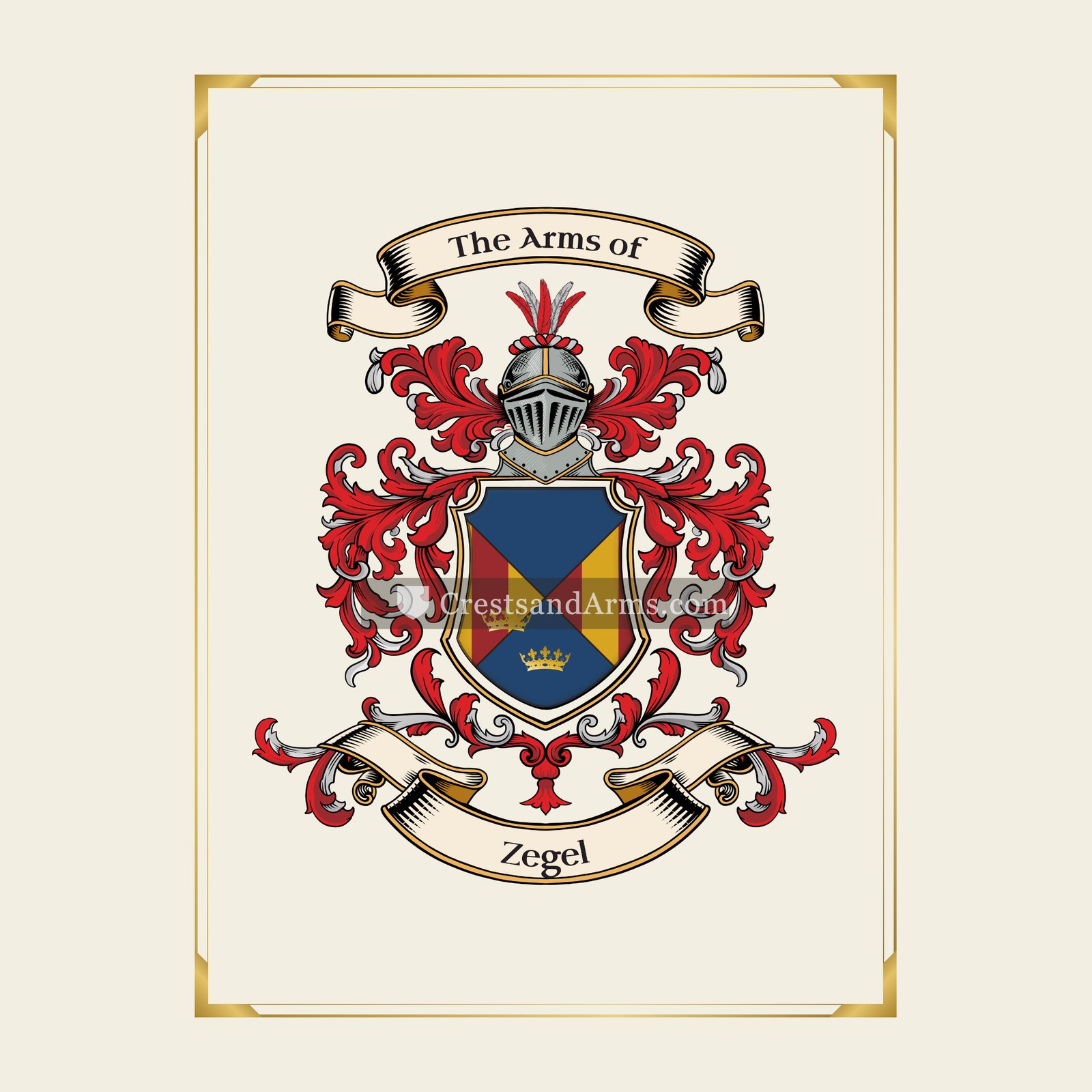 With gold border