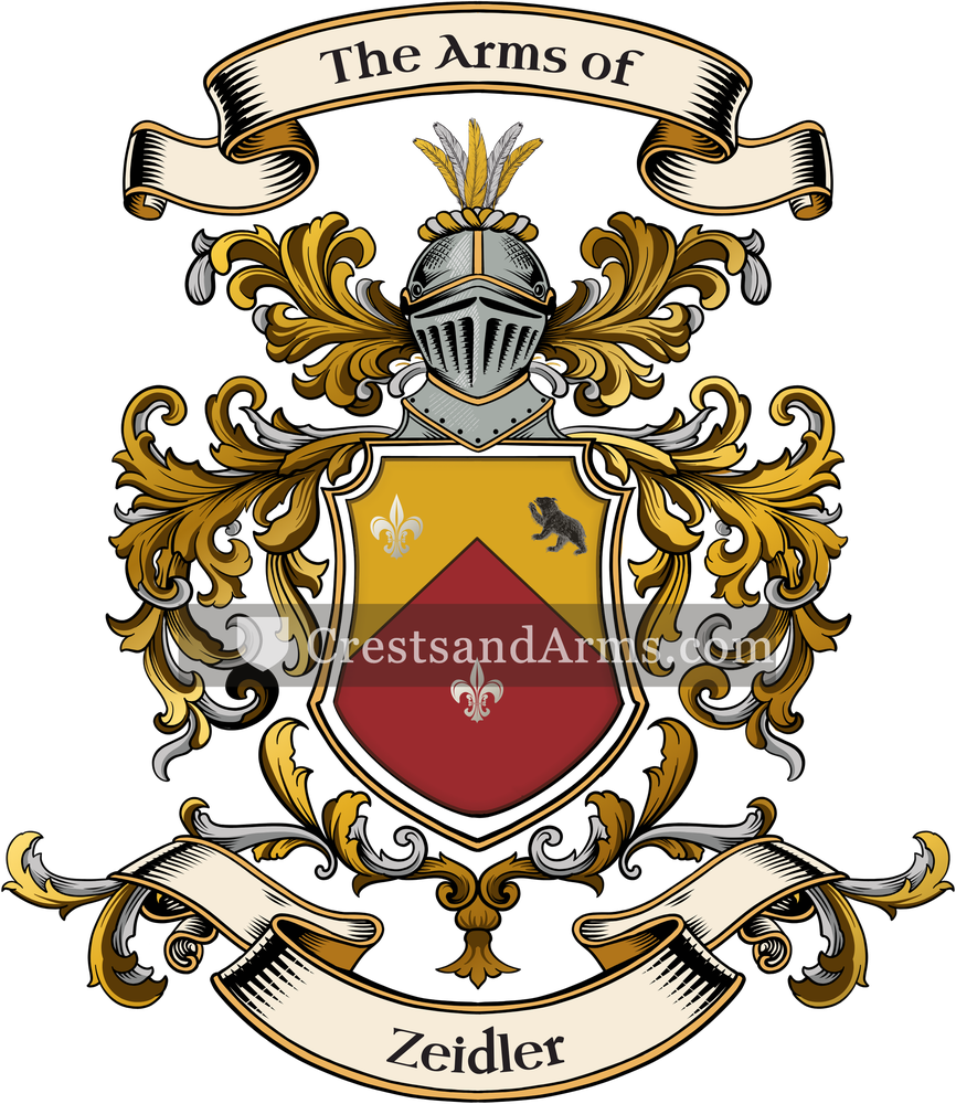 The Zeidler coat of arms, drawn from the recorded blazon