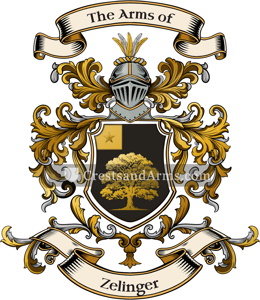 The Zelinger coat of arms, drawn from the recorded blazon