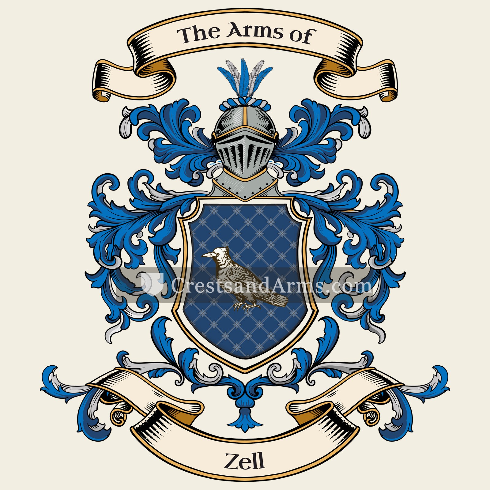 The Zell coat of arms, drawn from the recorded blazon