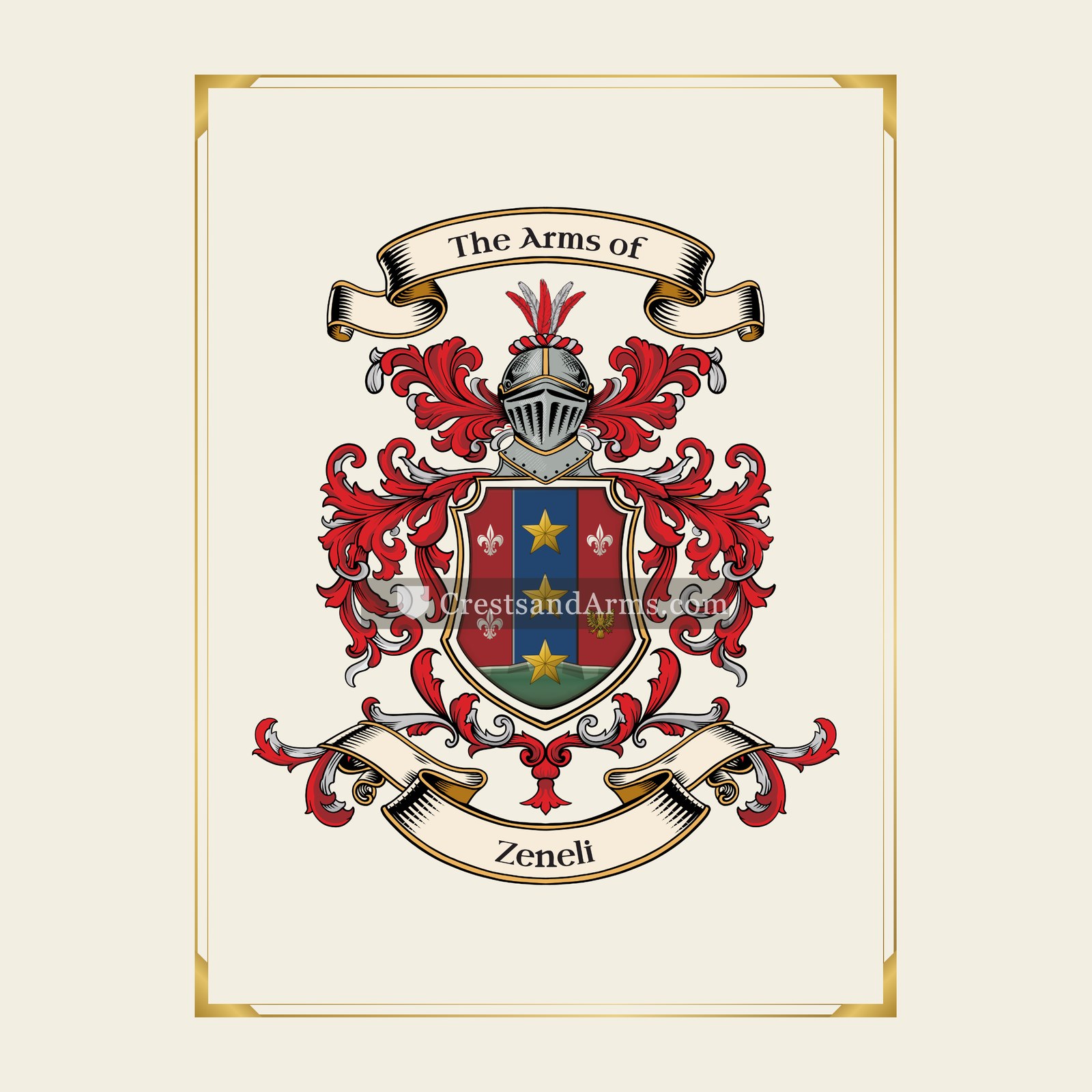 With gold border