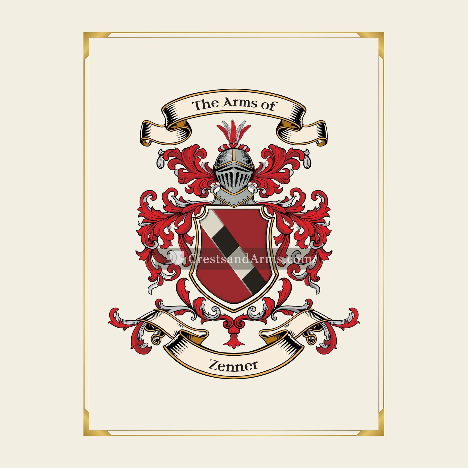With gold border