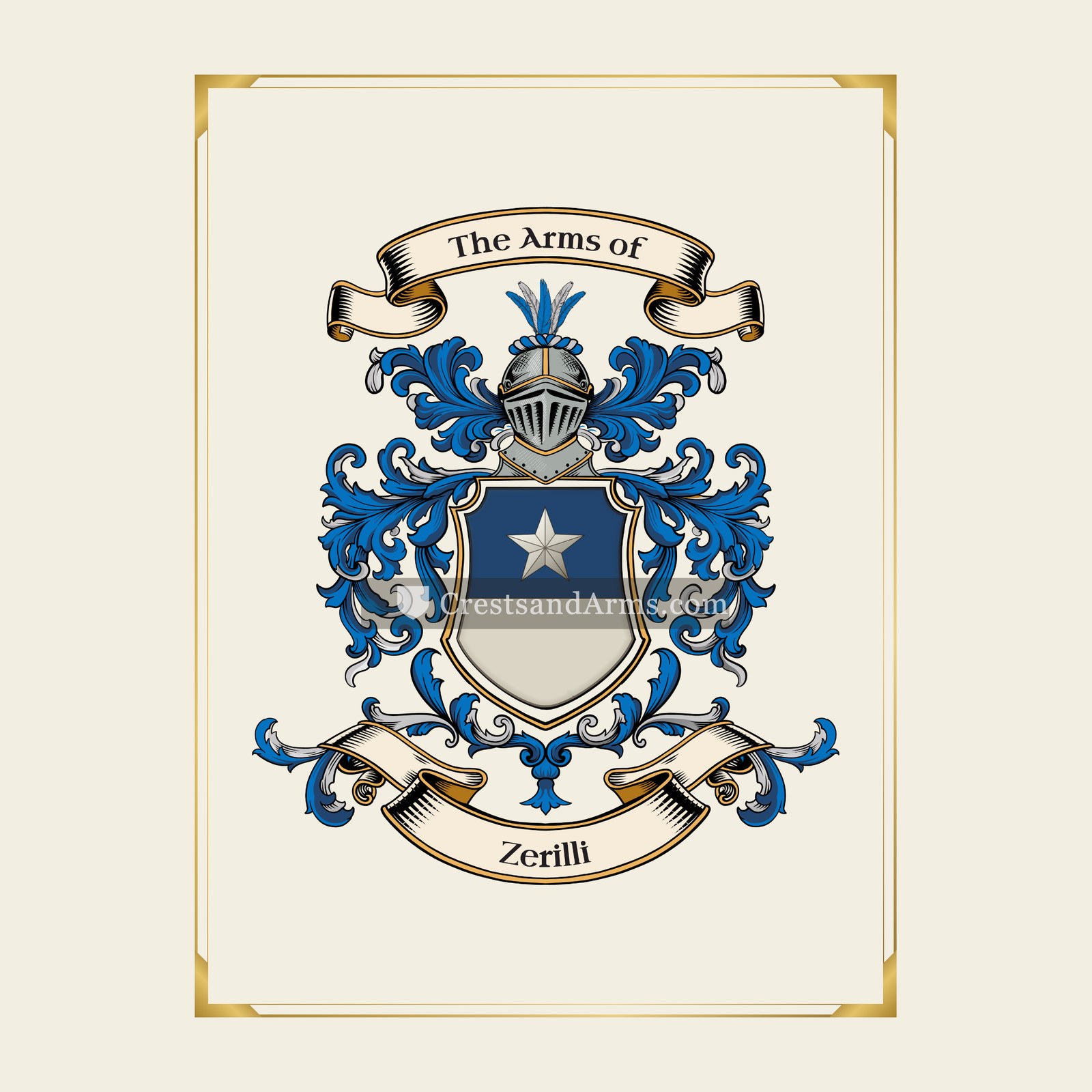 With gold border