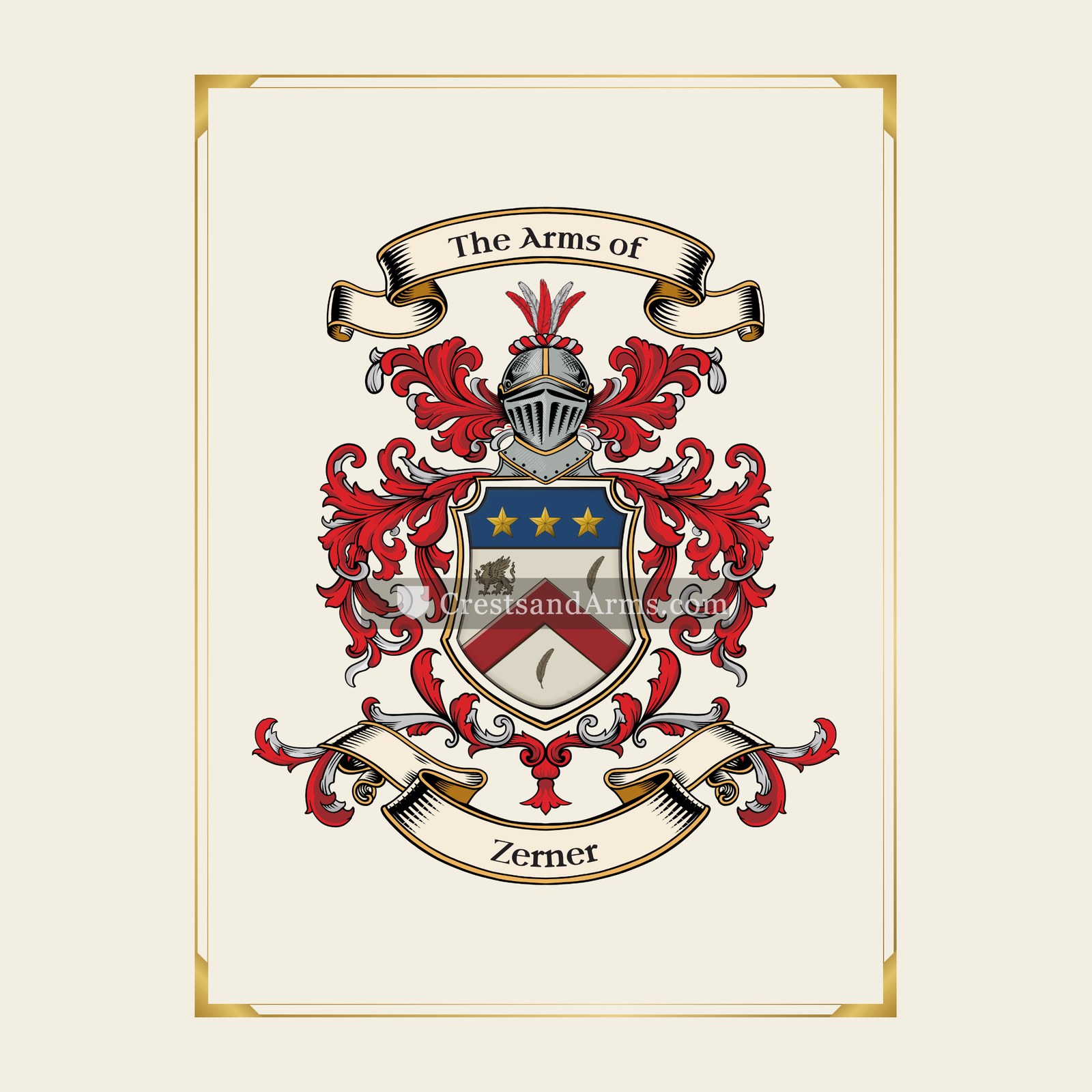 With gold border