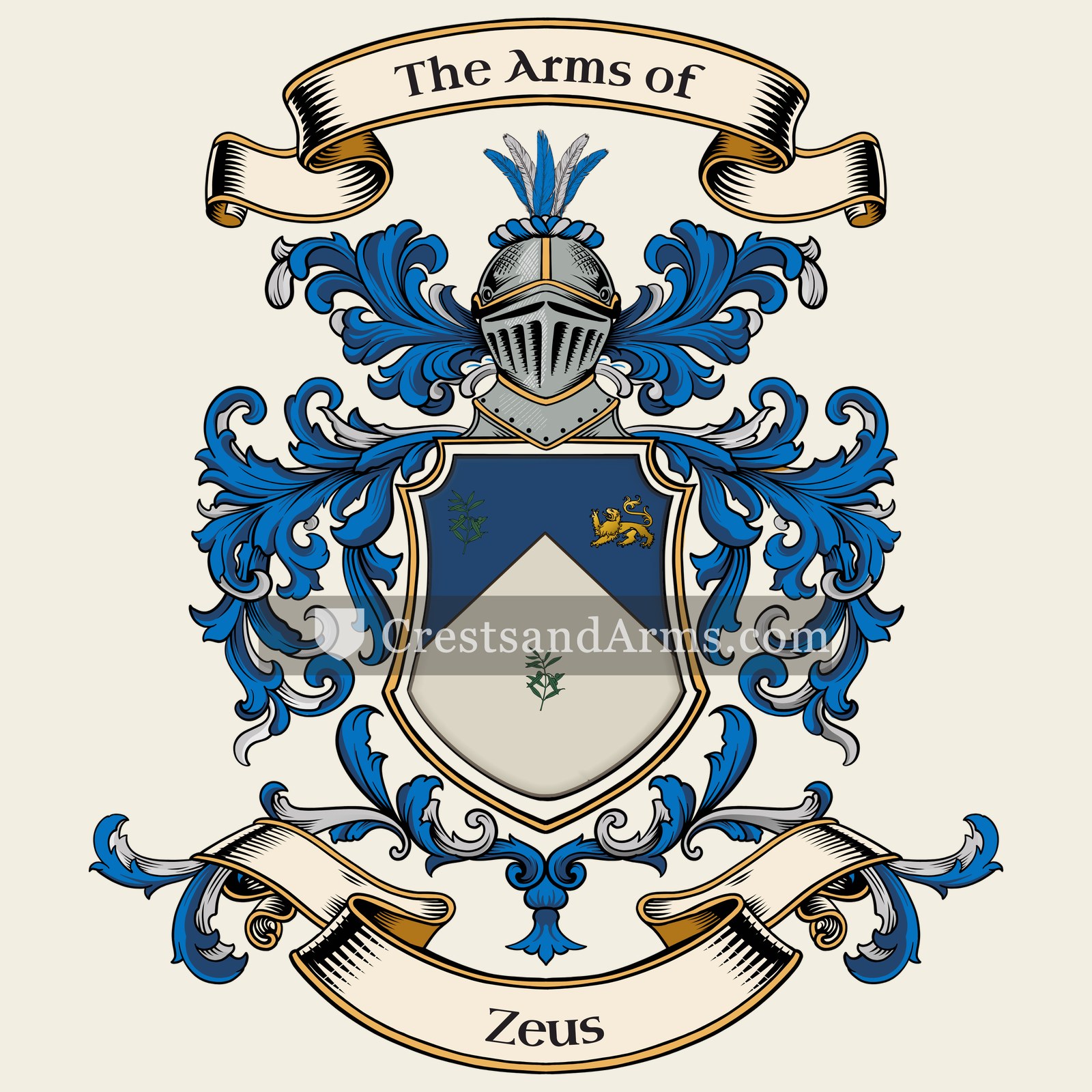 The Zeus coat of arms, drawn from the recorded blazon