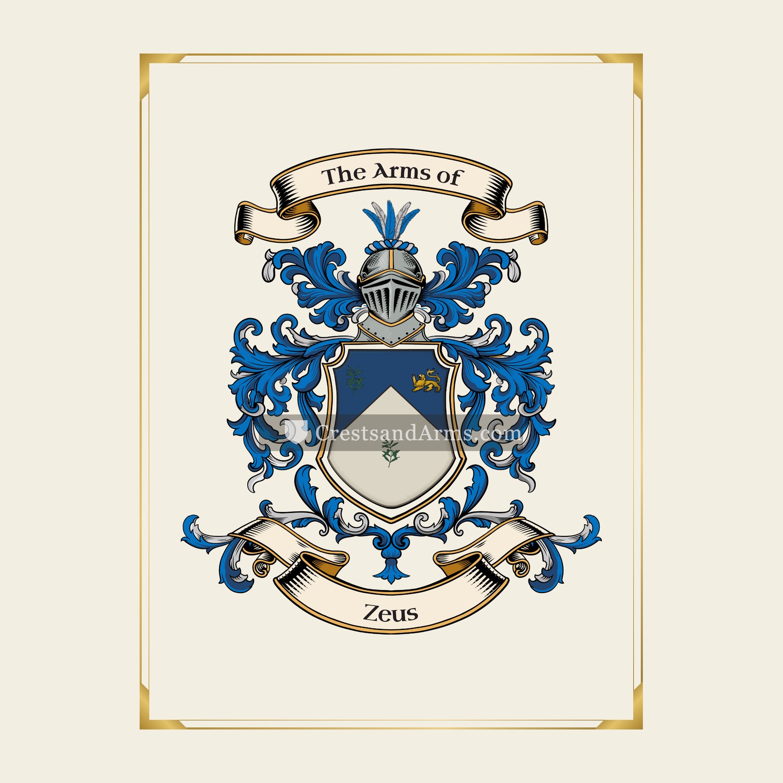 With gold border