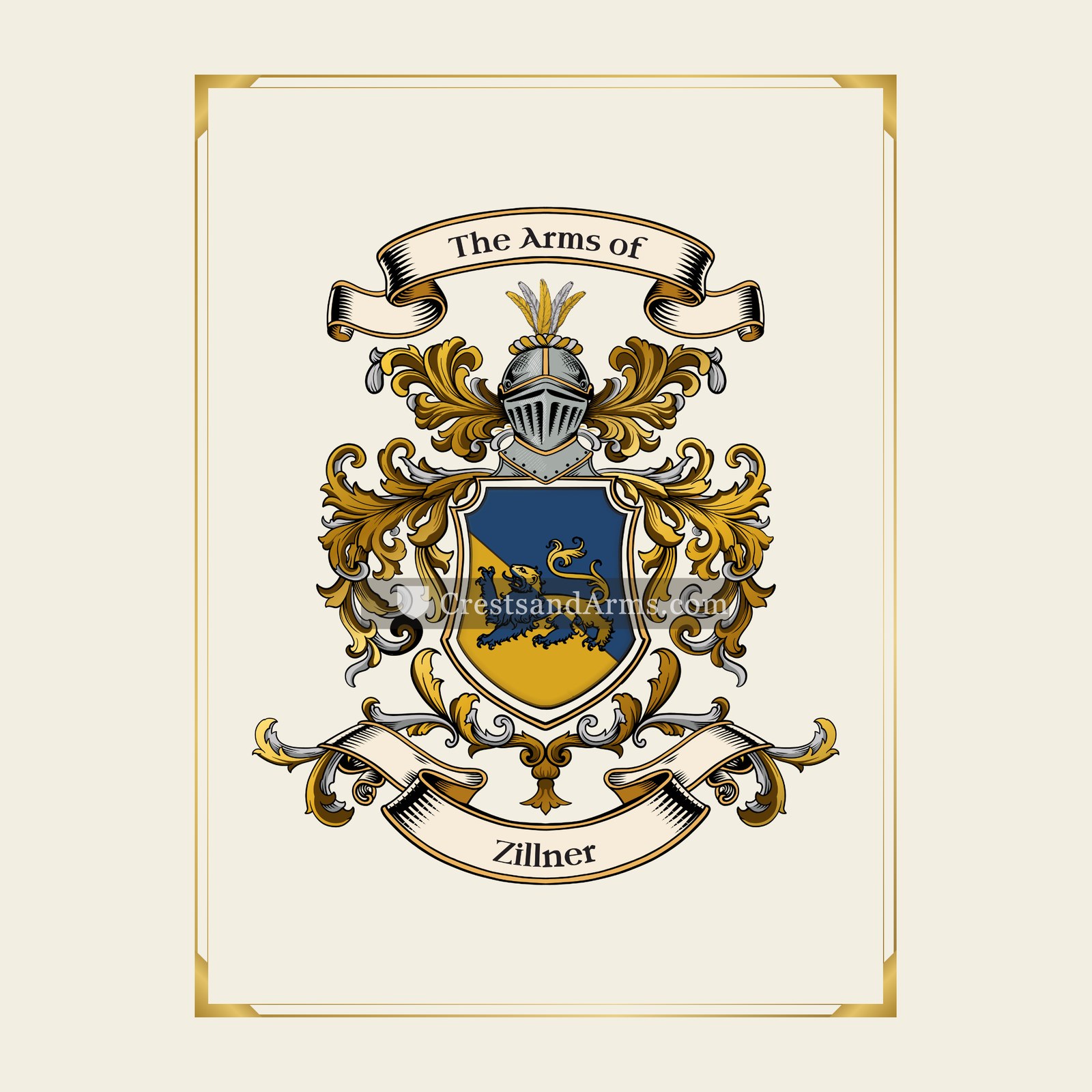 With gold border
