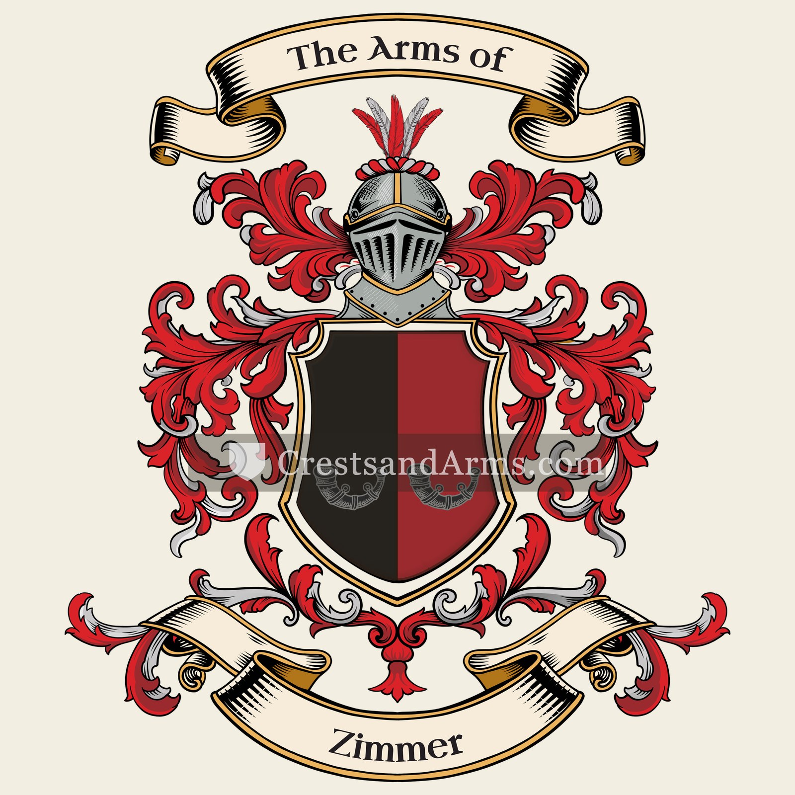 The Zimmer coat of arms, drawn from the recorded blazon