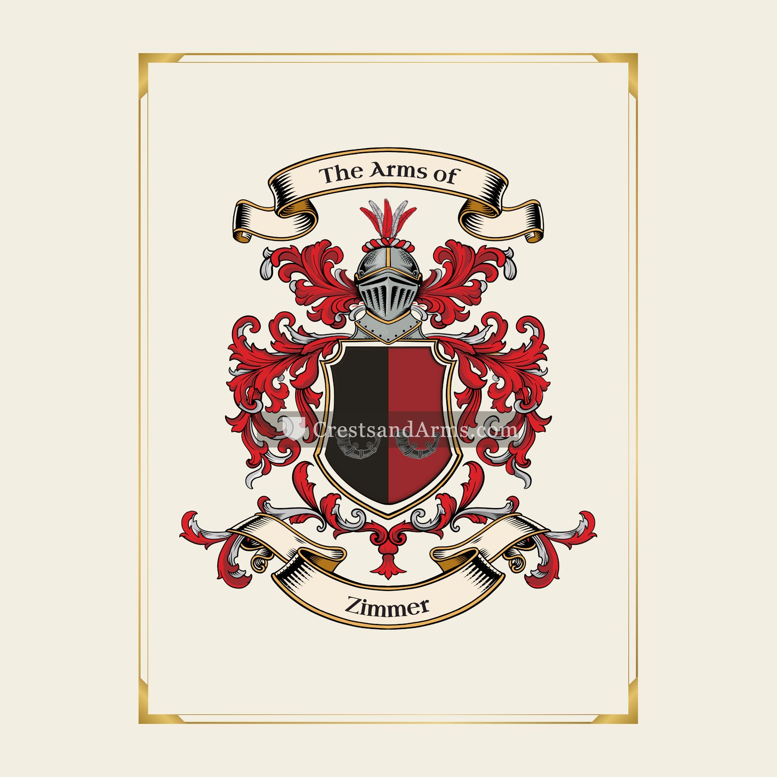 With gold border