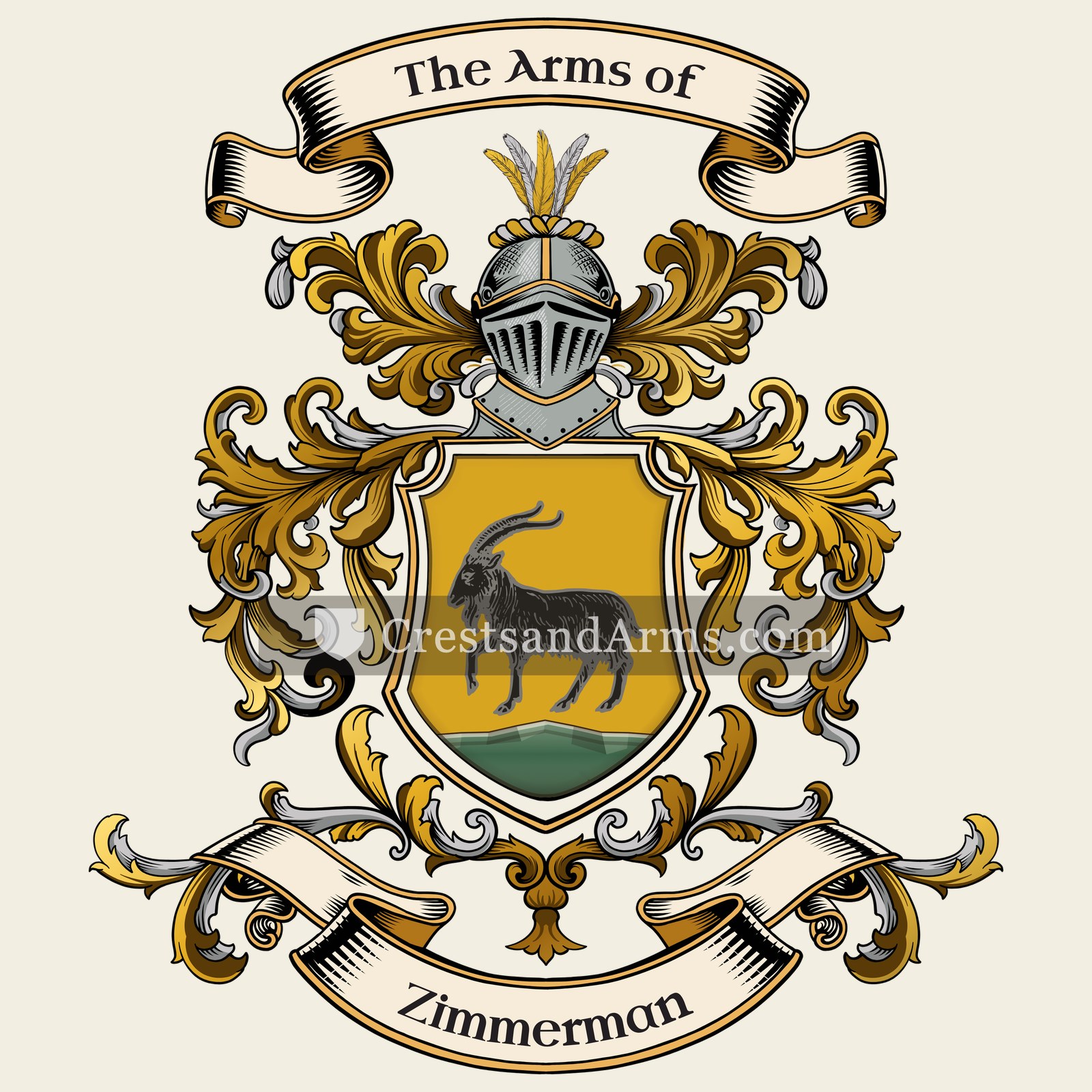 The Zimmerman coat of arms, drawn from the recorded blazon