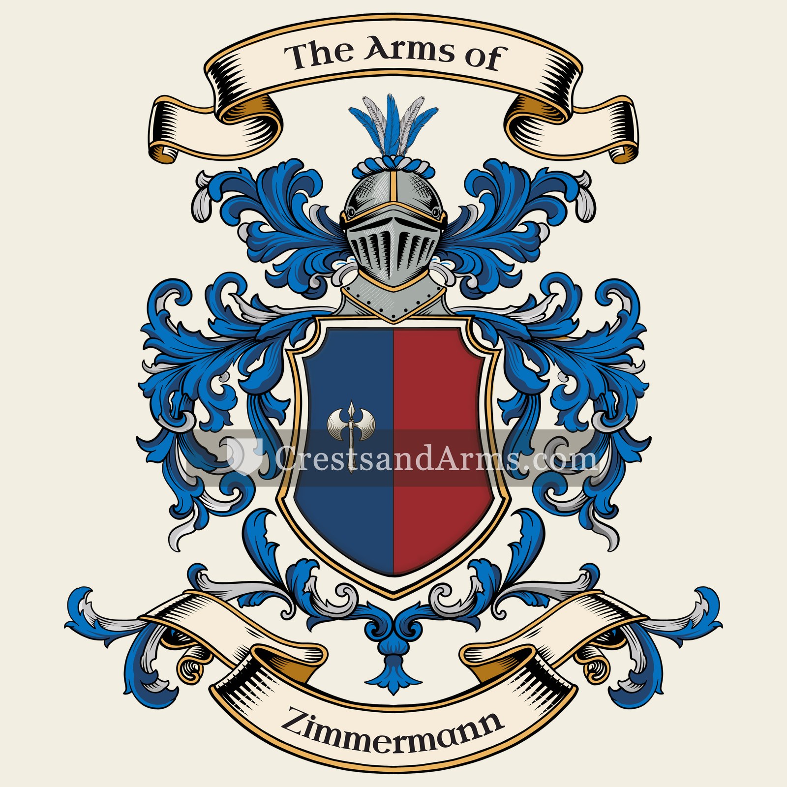 The Zimmermann coat of arms, drawn from the recorded blazon