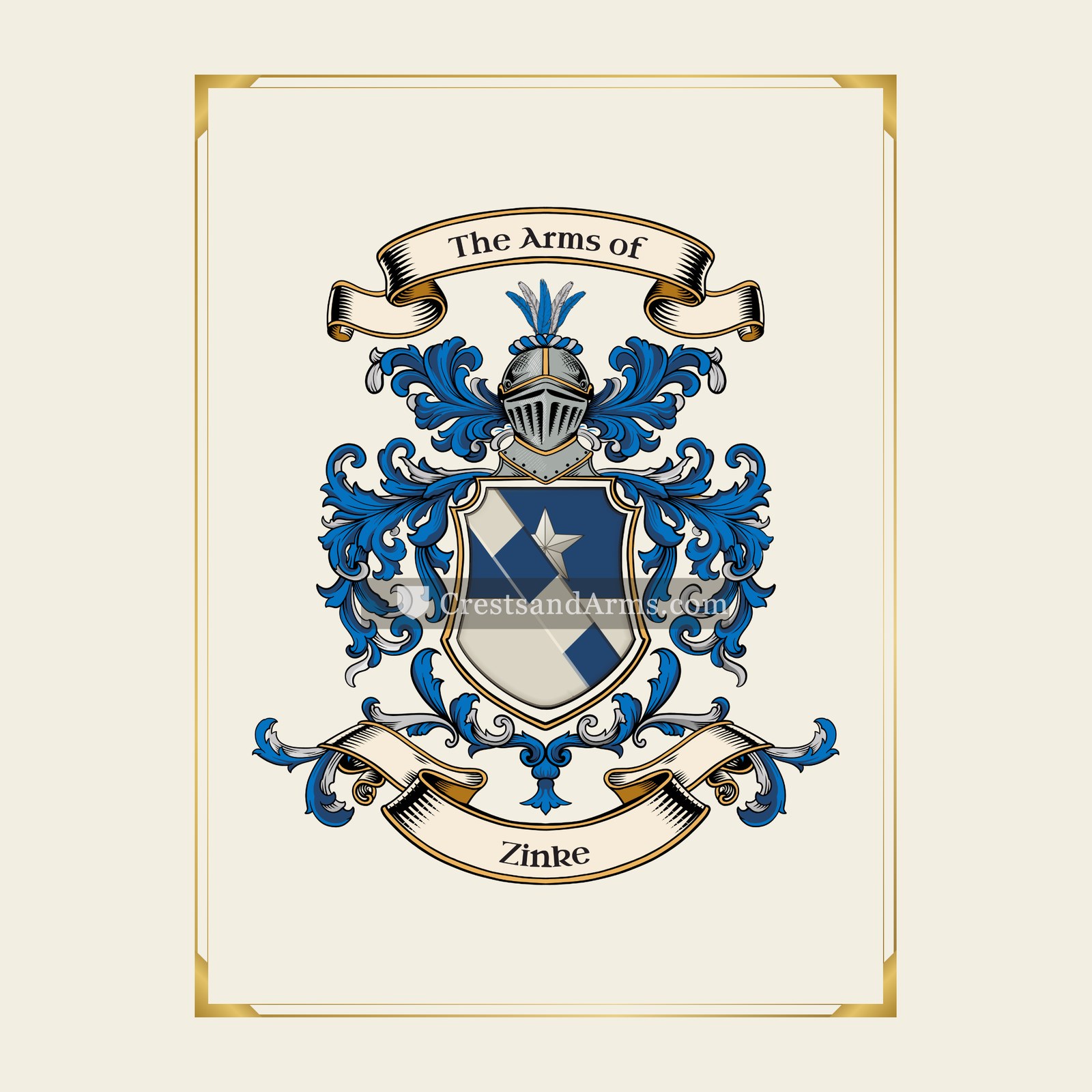 With gold border