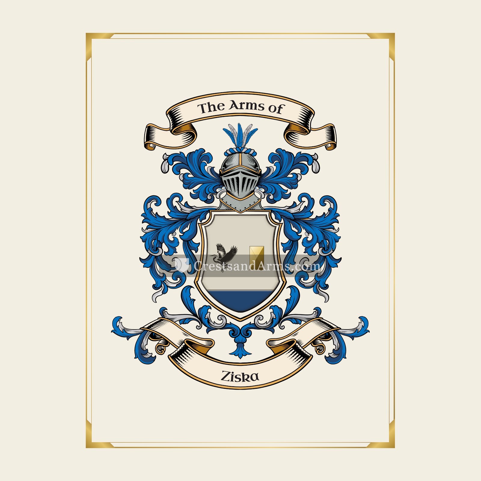 With gold border