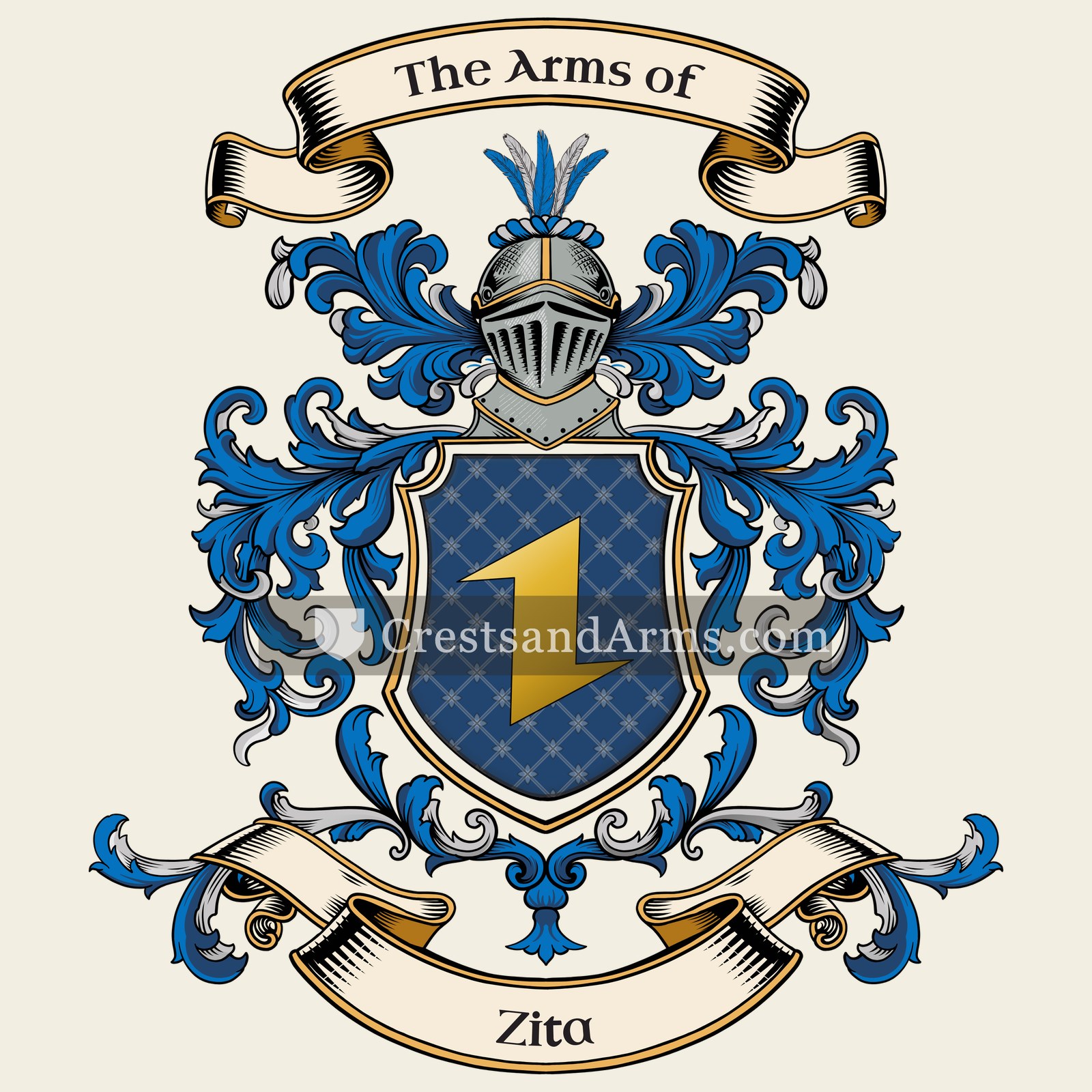 The Zita coat of arms, drawn from the recorded blazon