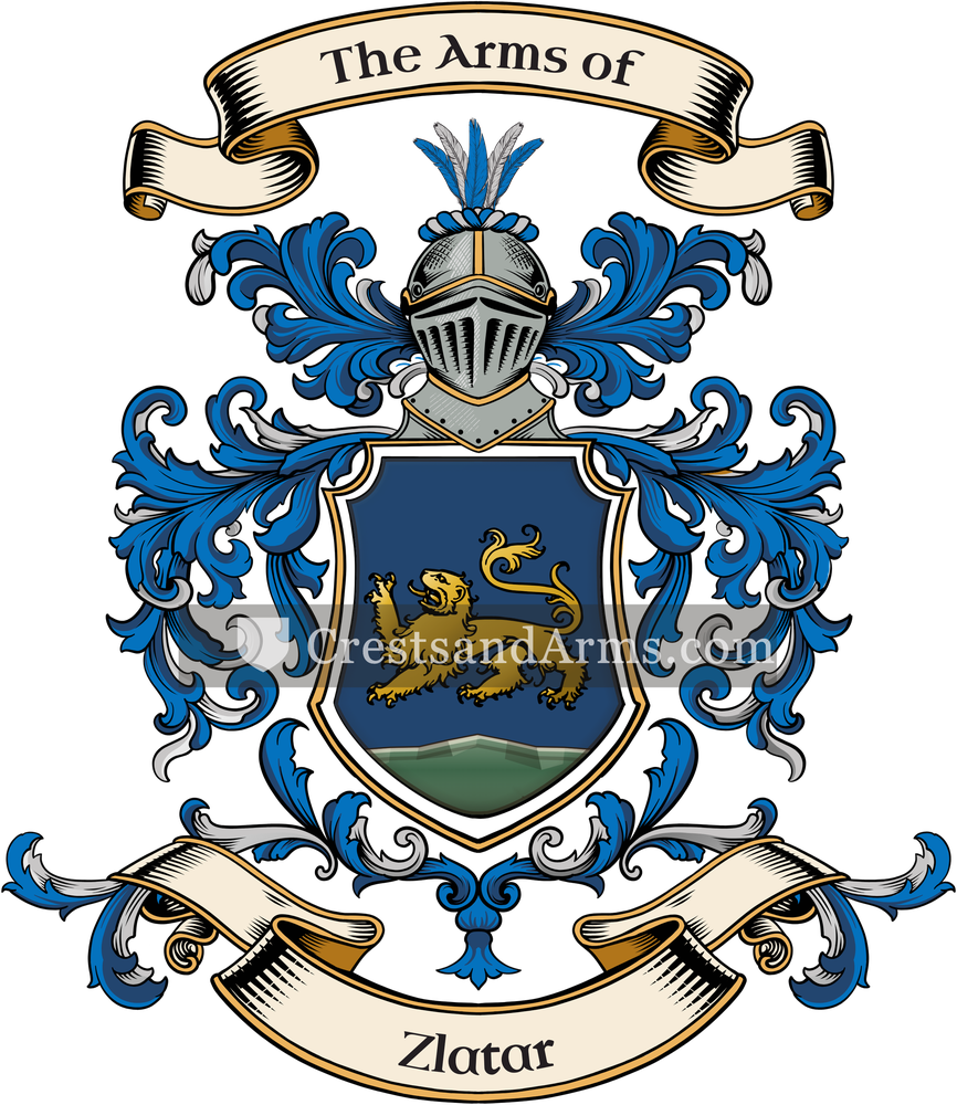 The Zlatar coat of arms, drawn from the recorded blazon