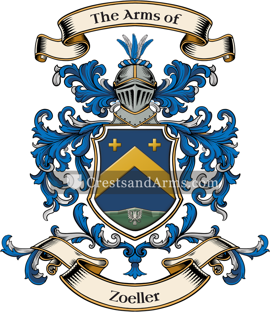 The Zoeller coat of arms, drawn from the recorded blazon