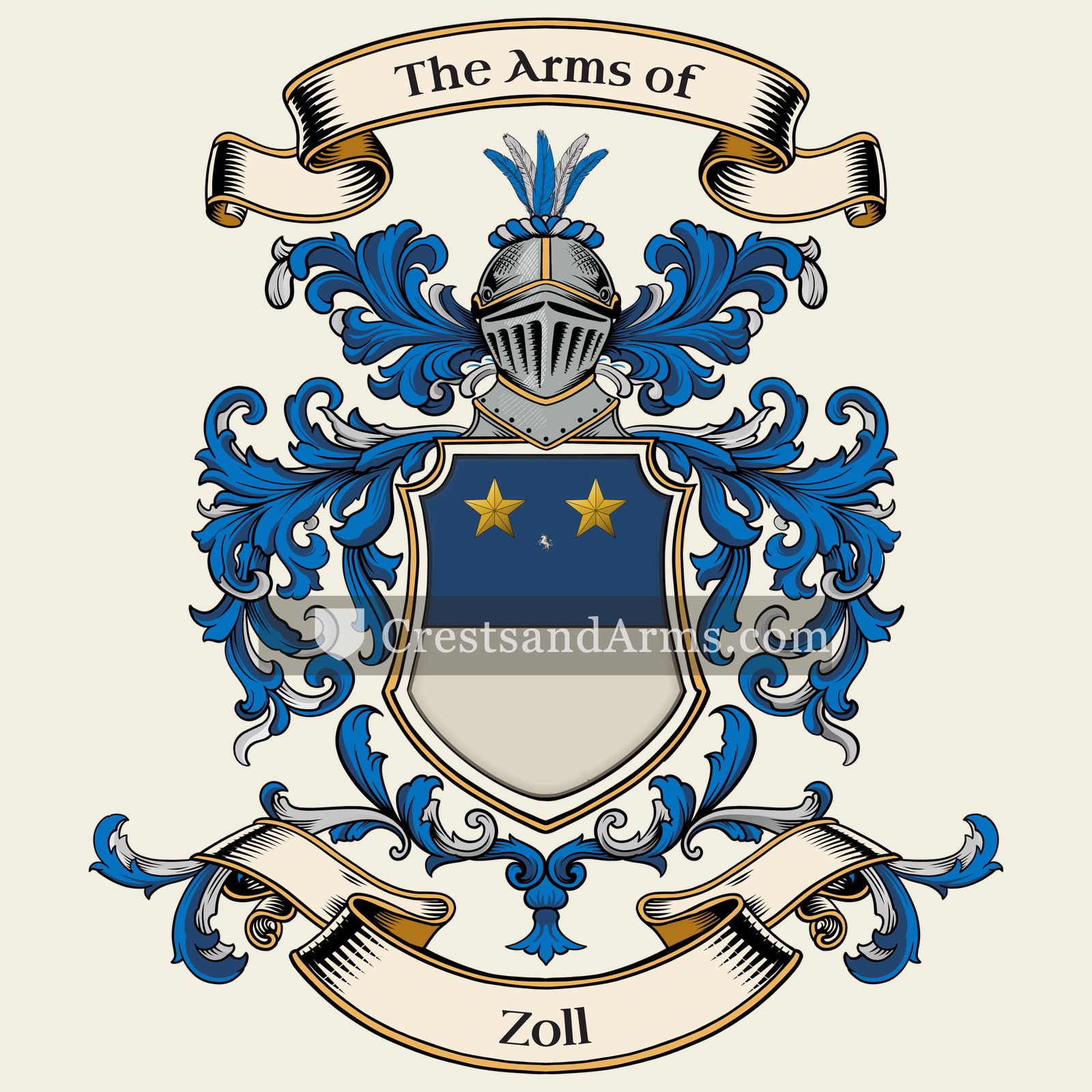 The Zoll coat of arms, drawn from the recorded blazon