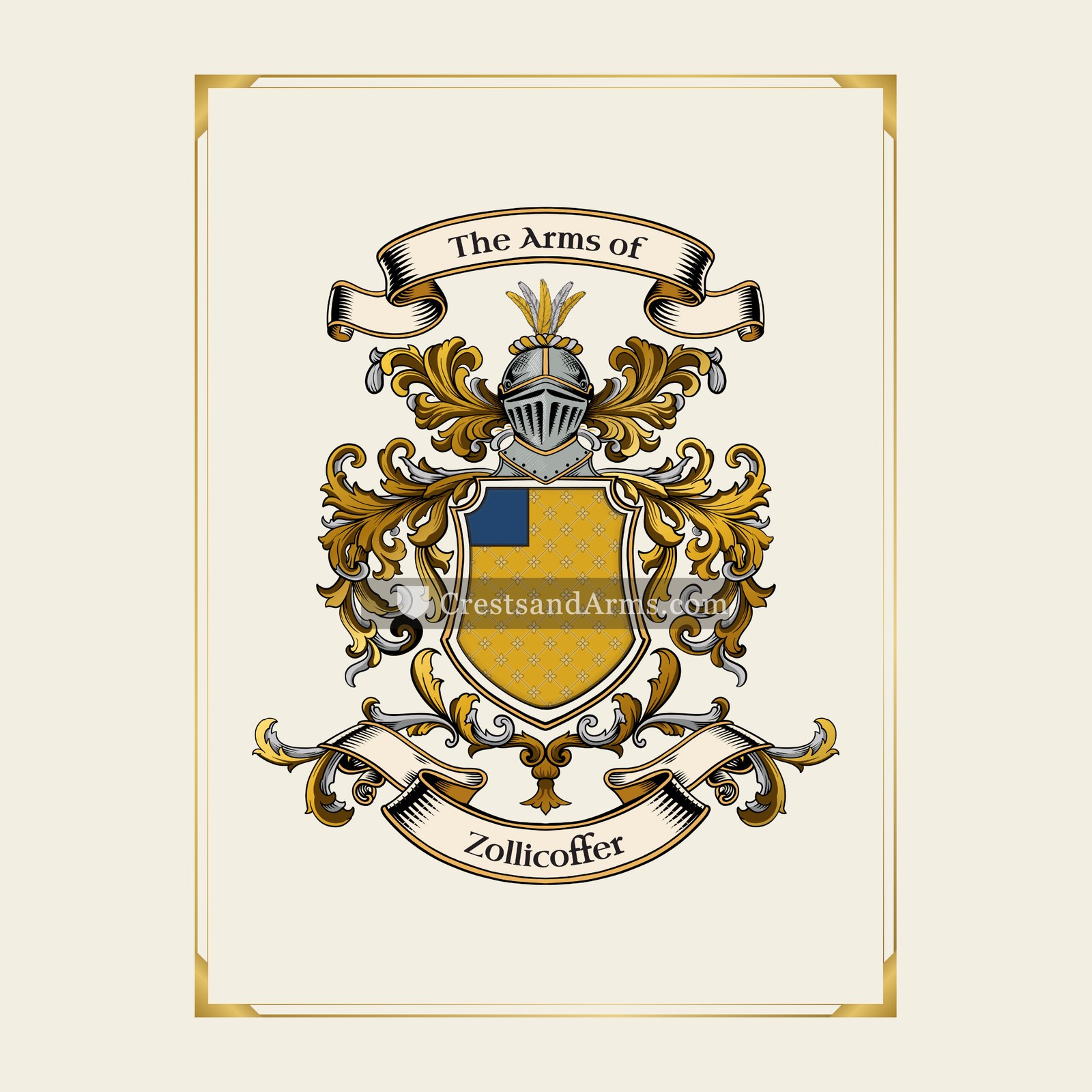 With gold border