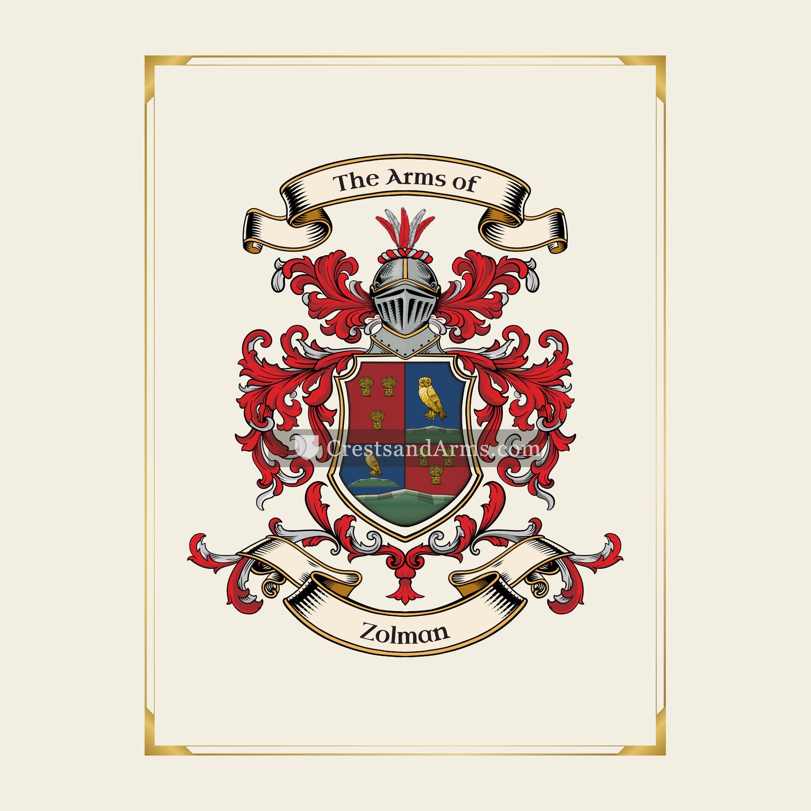 With gold border