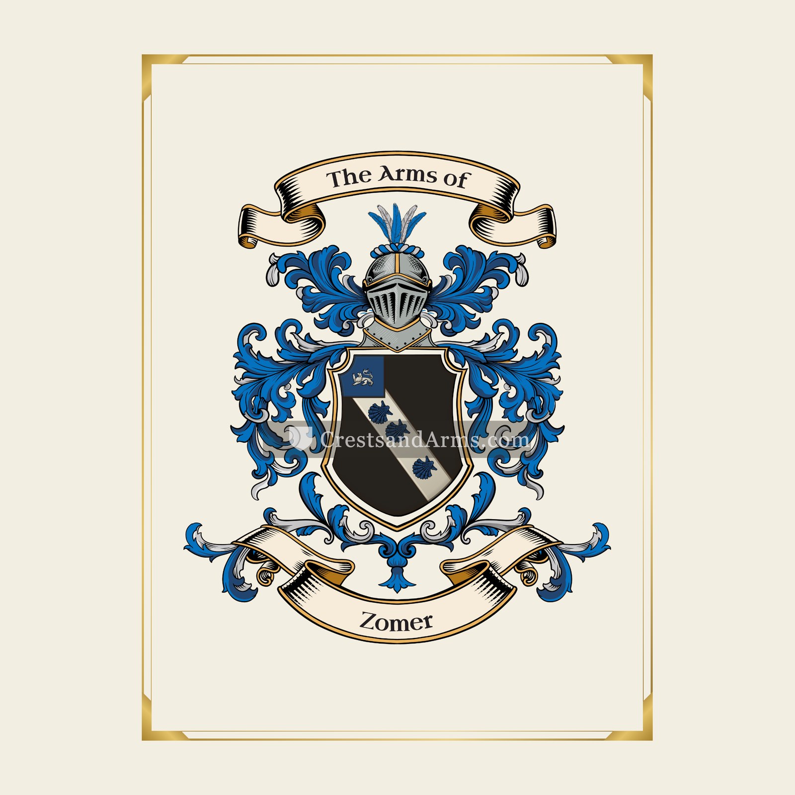 With gold border