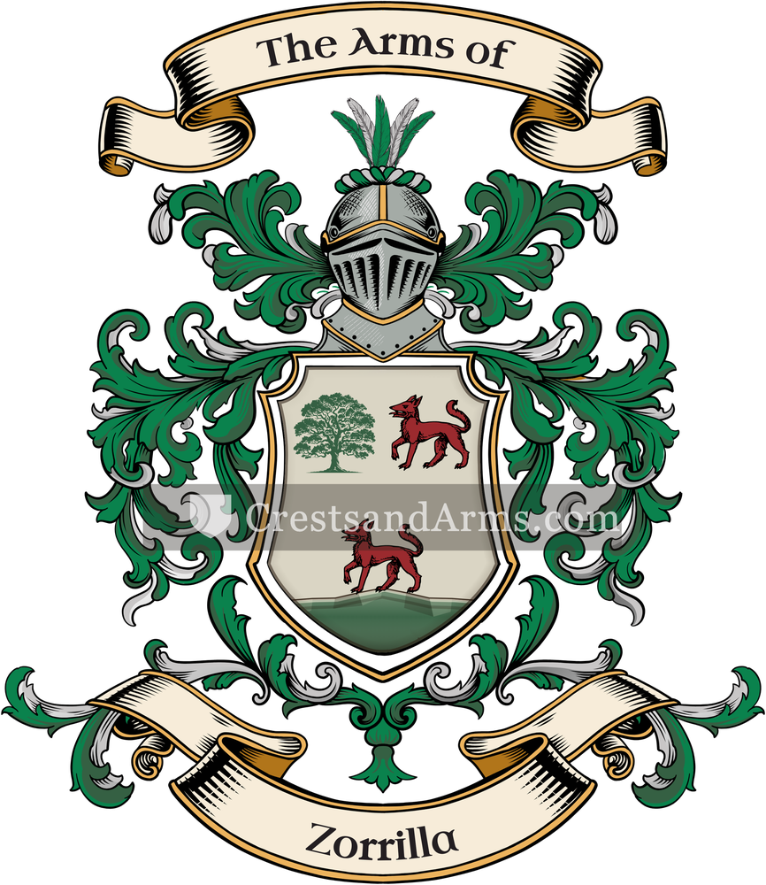 The Zorrilla coat of arms, drawn from the recorded blazon