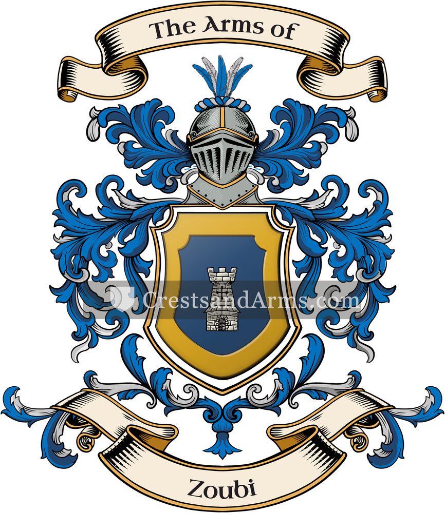 The Zoubi coat of arms, drawn from the recorded blazon