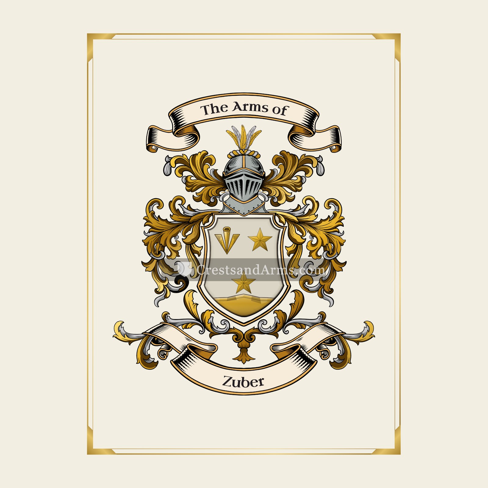 With gold border