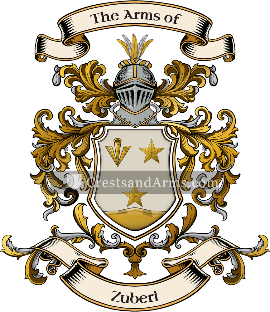 The Zuberi coat of arms, drawn from the recorded blazon