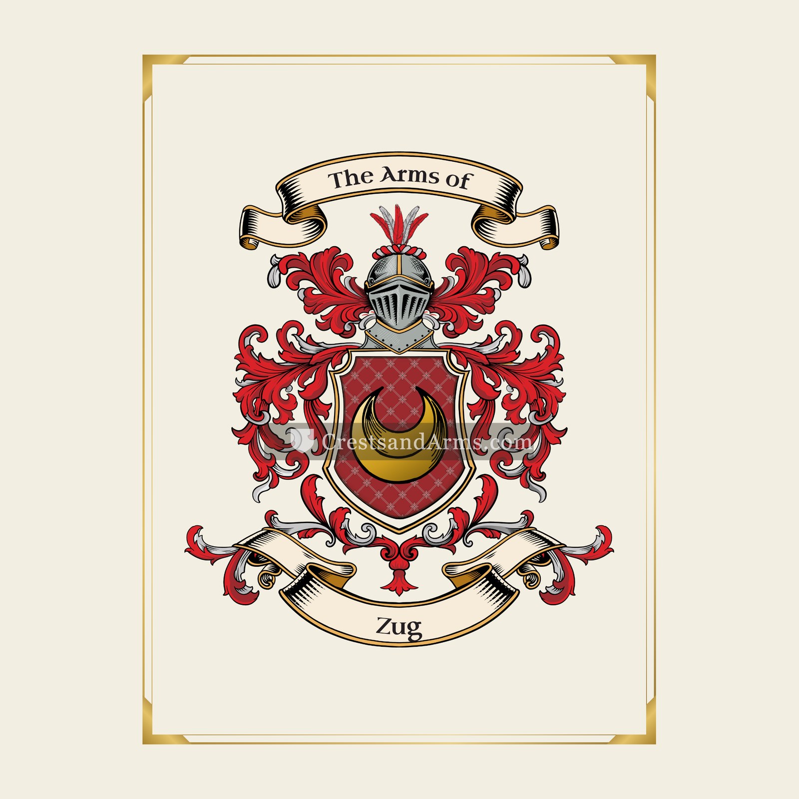 With gold border