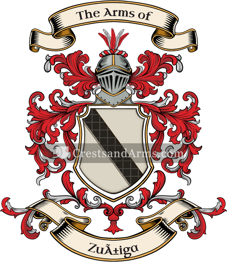 The Zuñiga coat of arms, drawn from the recorded blazon