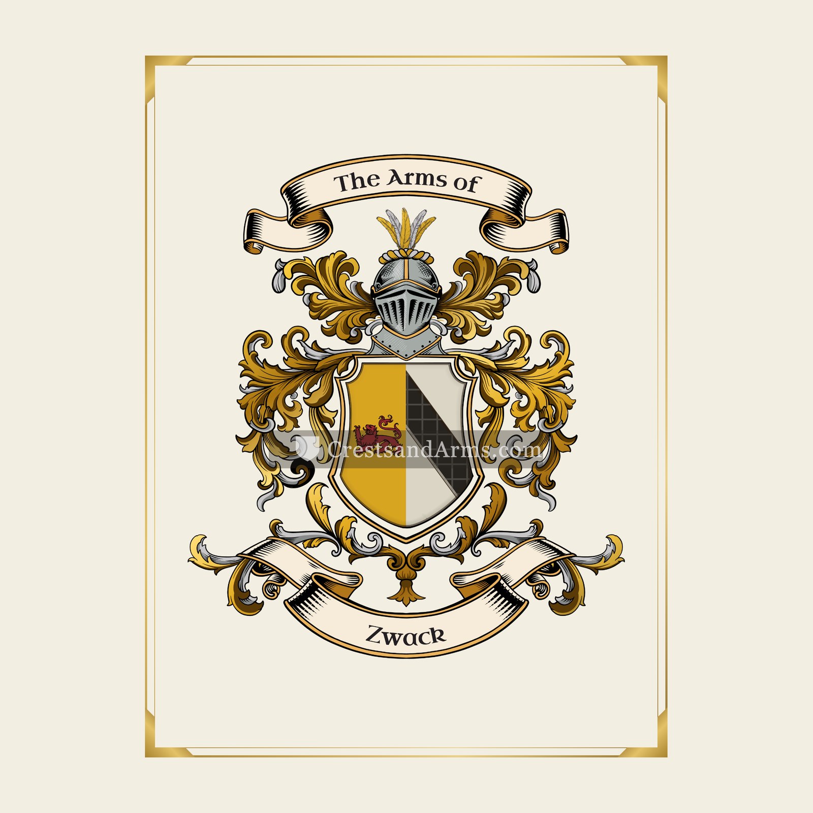 With gold border