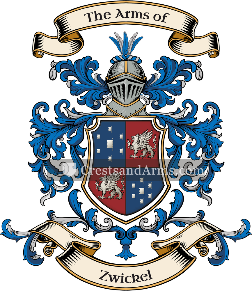 The Zwickel coat of arms, drawn from the recorded blazon